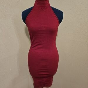 Tobi Red Halter Midi Dress